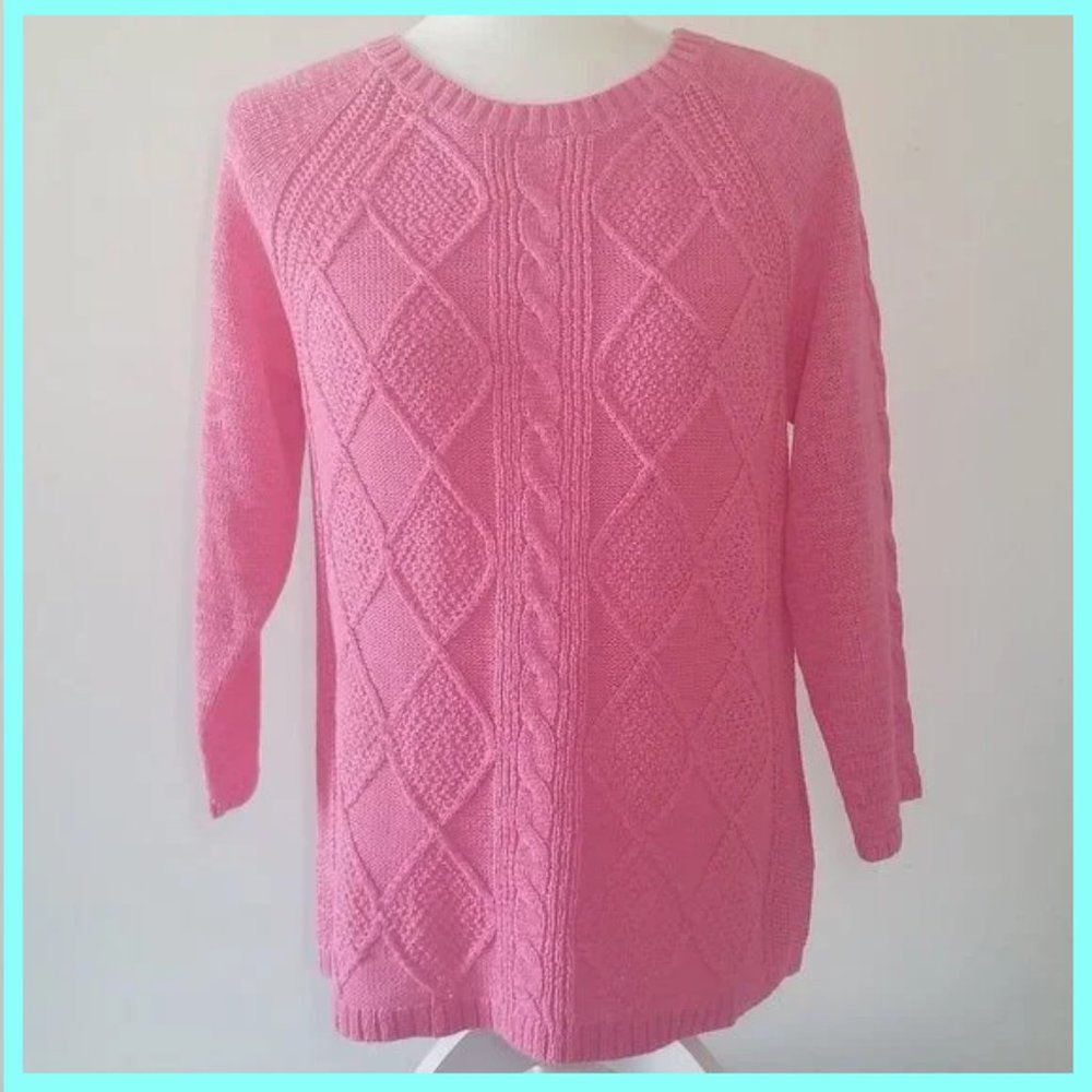 NWOT Talbots Bright Pink Sweater Size L